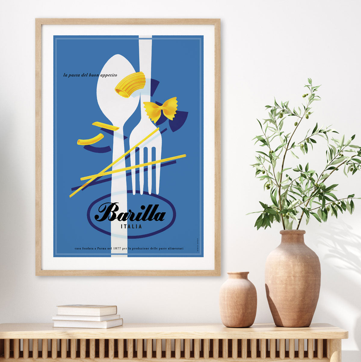 Italian pasta retro vintage advertising poster from Places We Luv