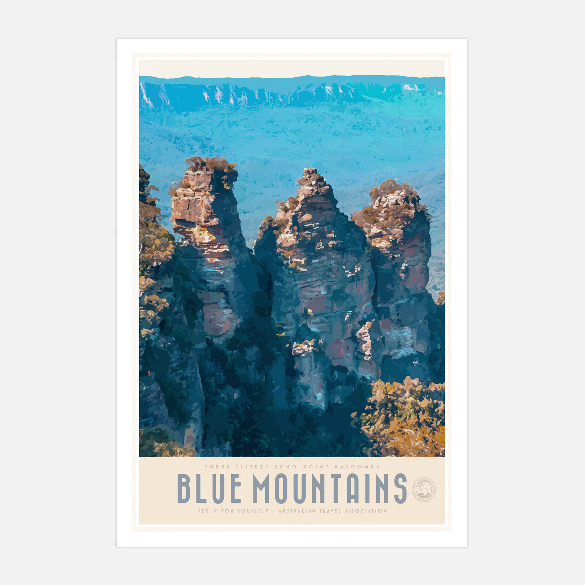 Sydney Blue Mountains vintage retro poster from Places We Luv