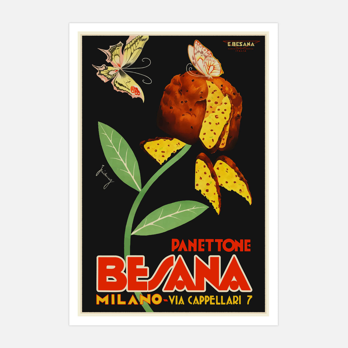 Panettone Besana Milano retro print from Places We Luv