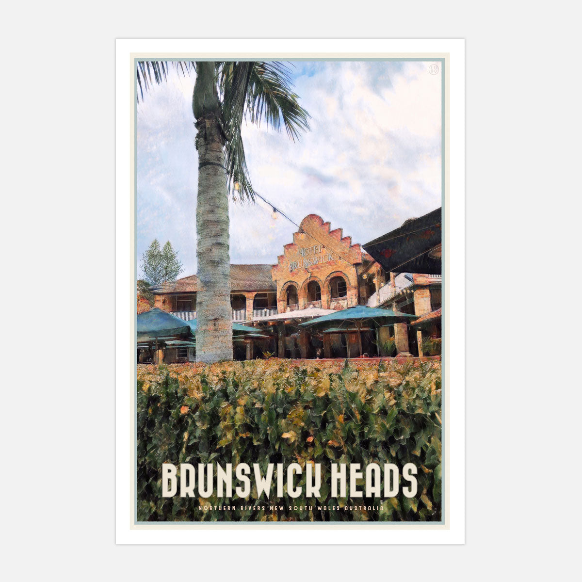 Brunswick Heads Hotel retro coastal print from Places We Luv