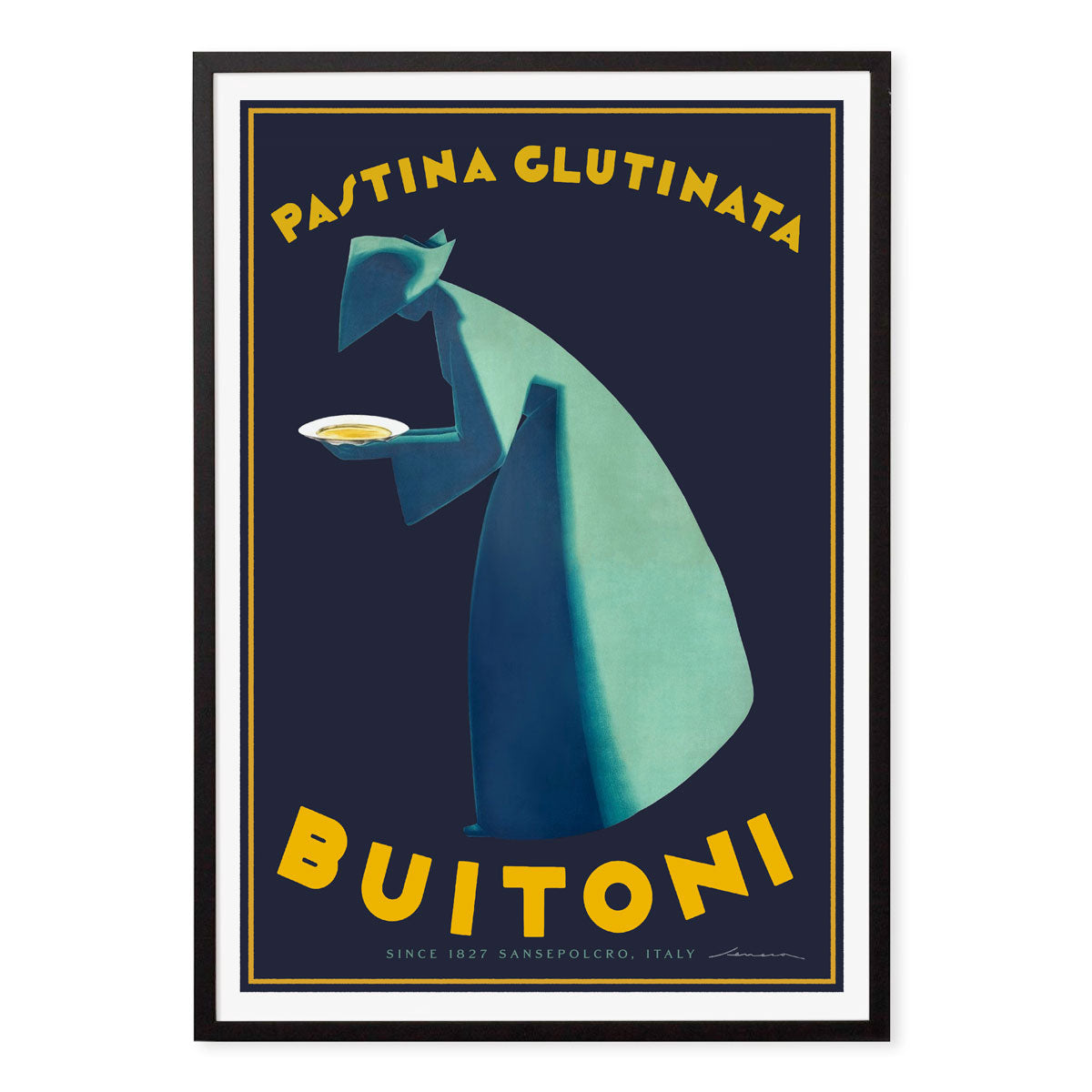 Buitoni Pasta Italy retro vintage poster print in black frame from Places We Luv