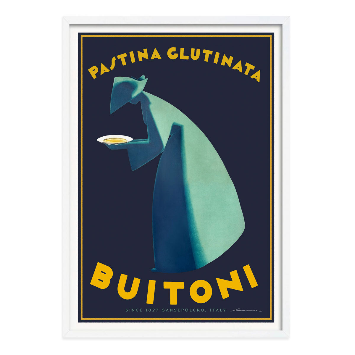 Buitoni Pasta Italy retro vintage poster print in white frame from Places We Luv