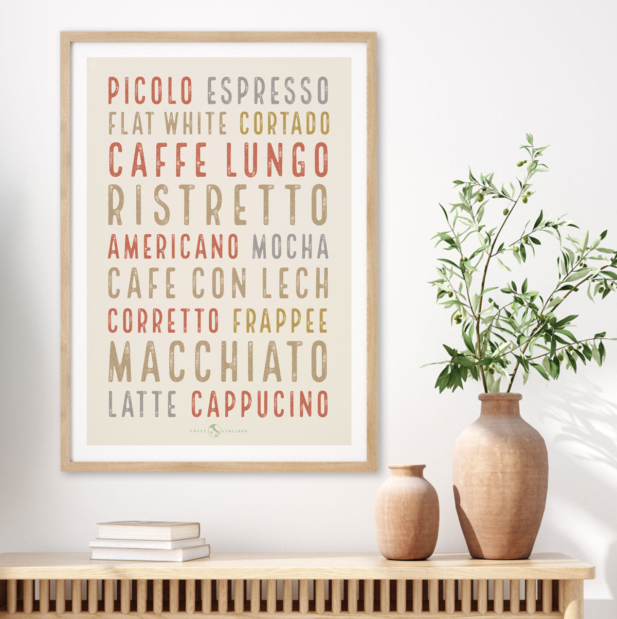 Retro vintage light Italian Coffee print from Places We Luv