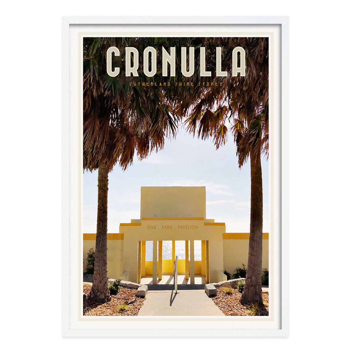 Cronulla Oak Park vintage retro poster in white frame from Places We Luv