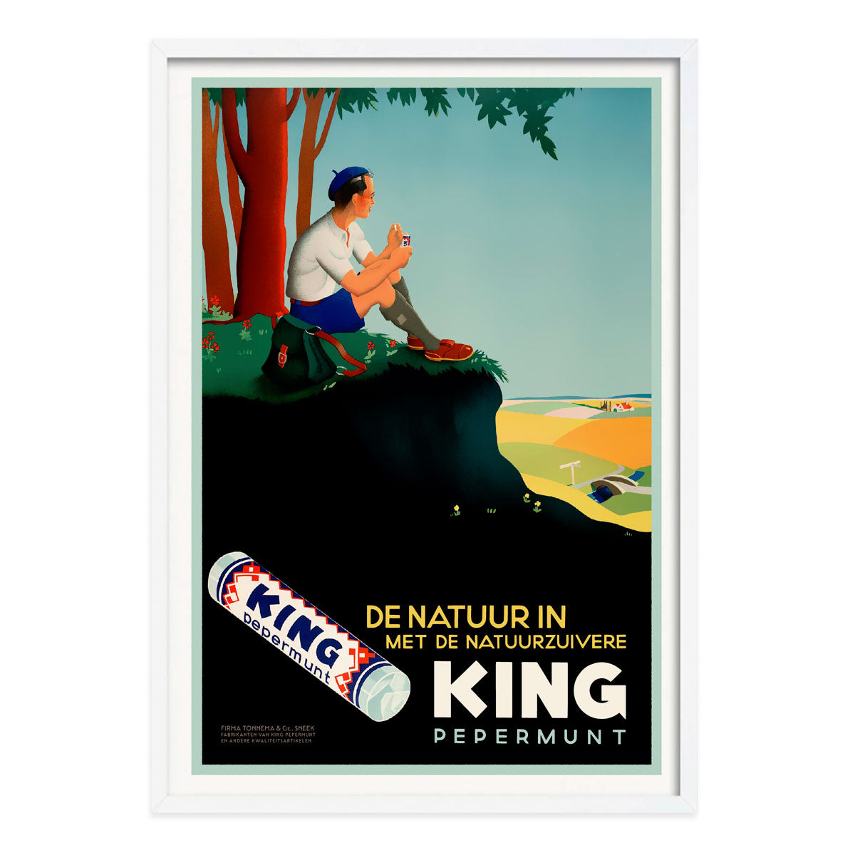King mints dutch vintage retro poster in white frame from Places We Luv