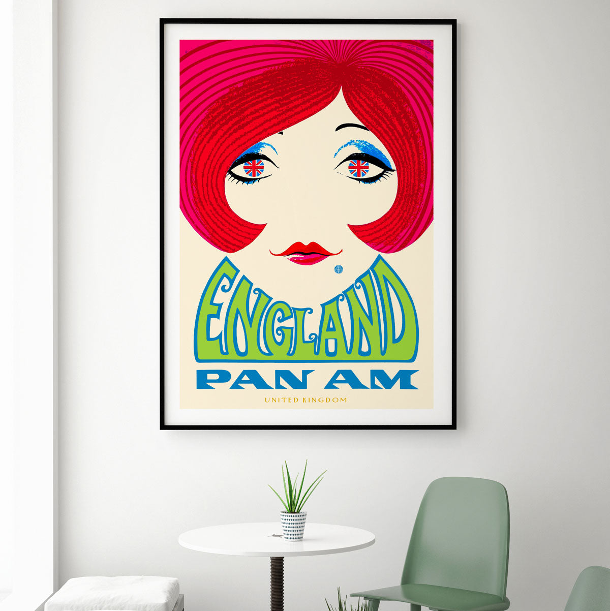 Pan Am England retro vintage travel poster from Places We Luv