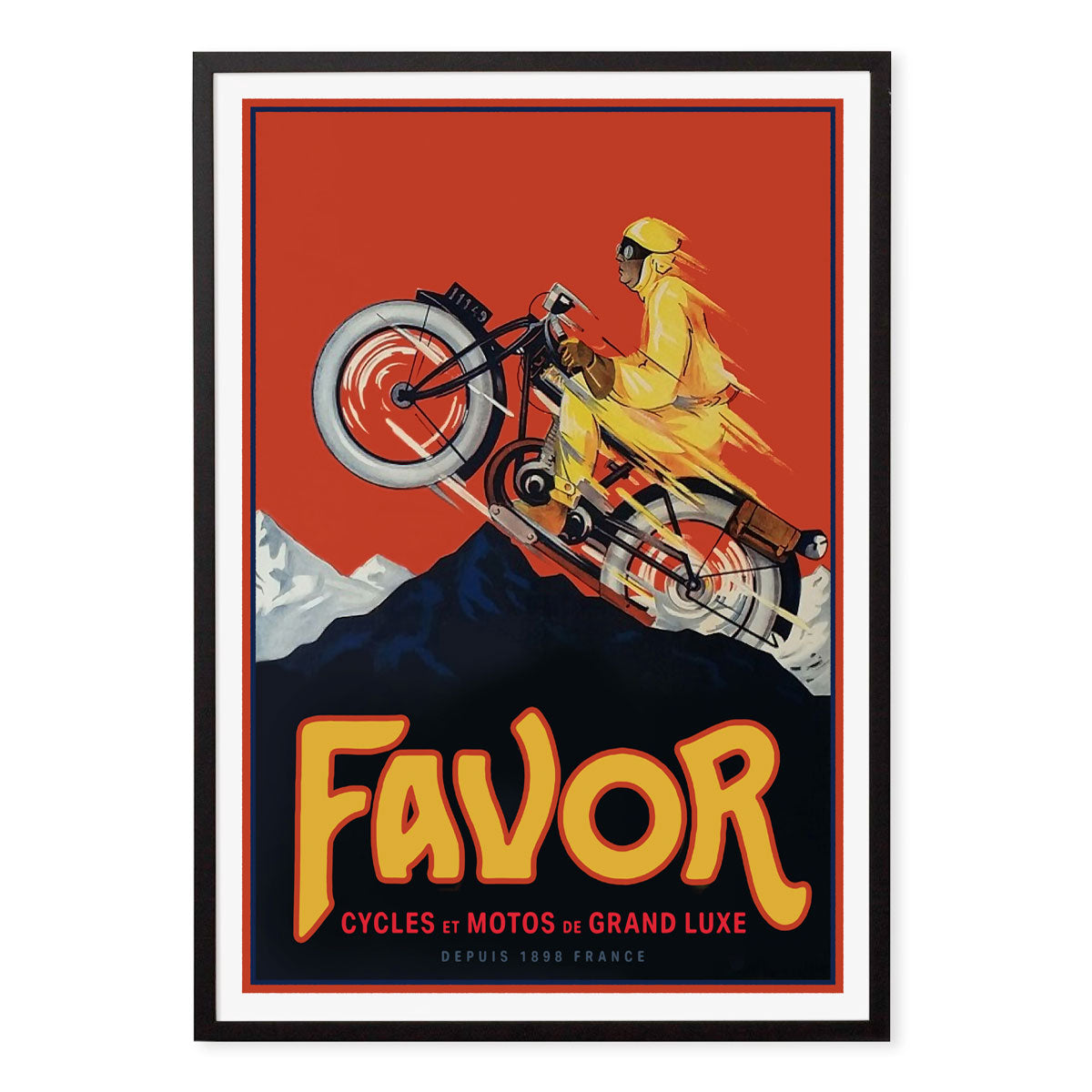 Favor France retro vintage poster print in black frame from Places We Luv