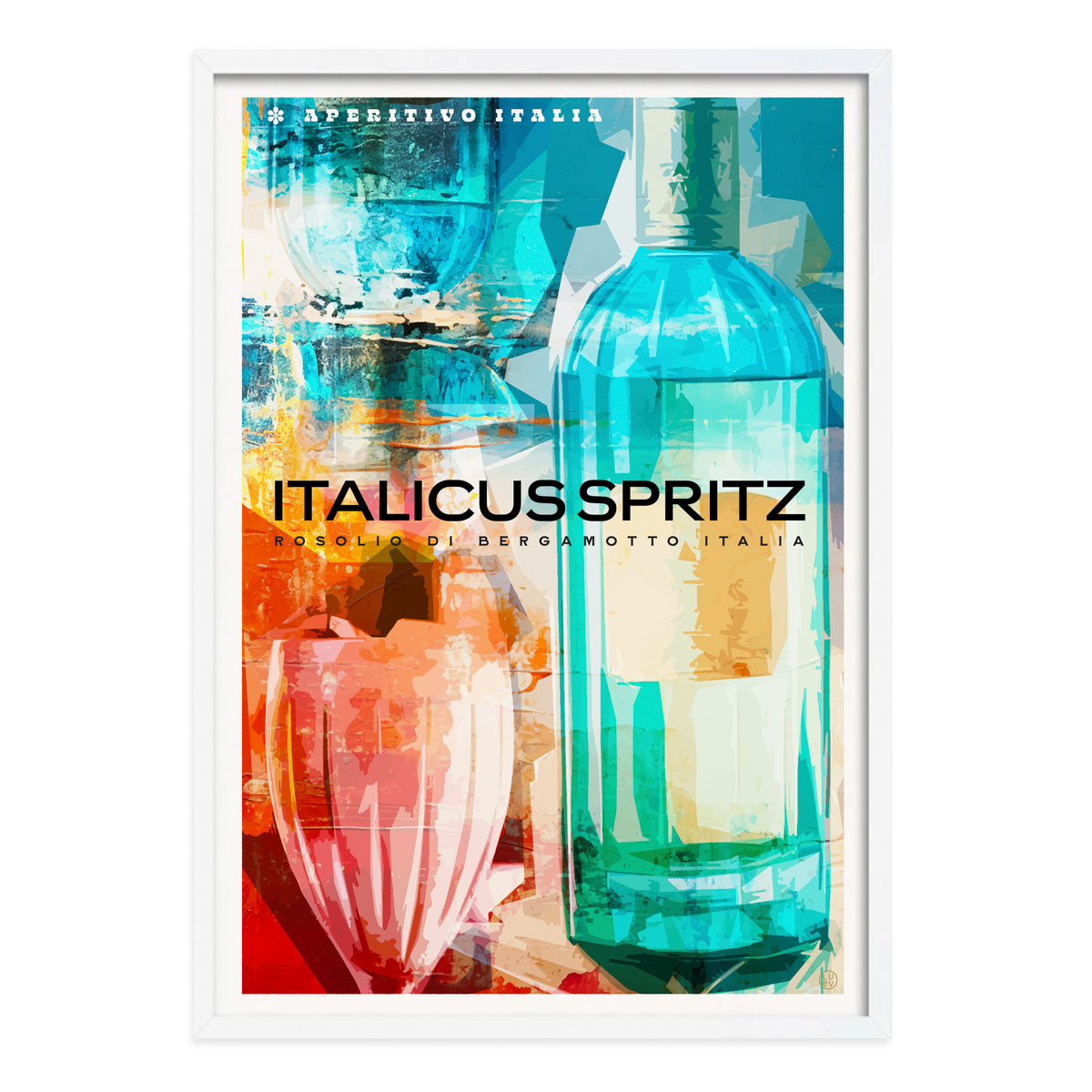 Italicus Spritz retro vintage poster print in white frame from Places We Luv