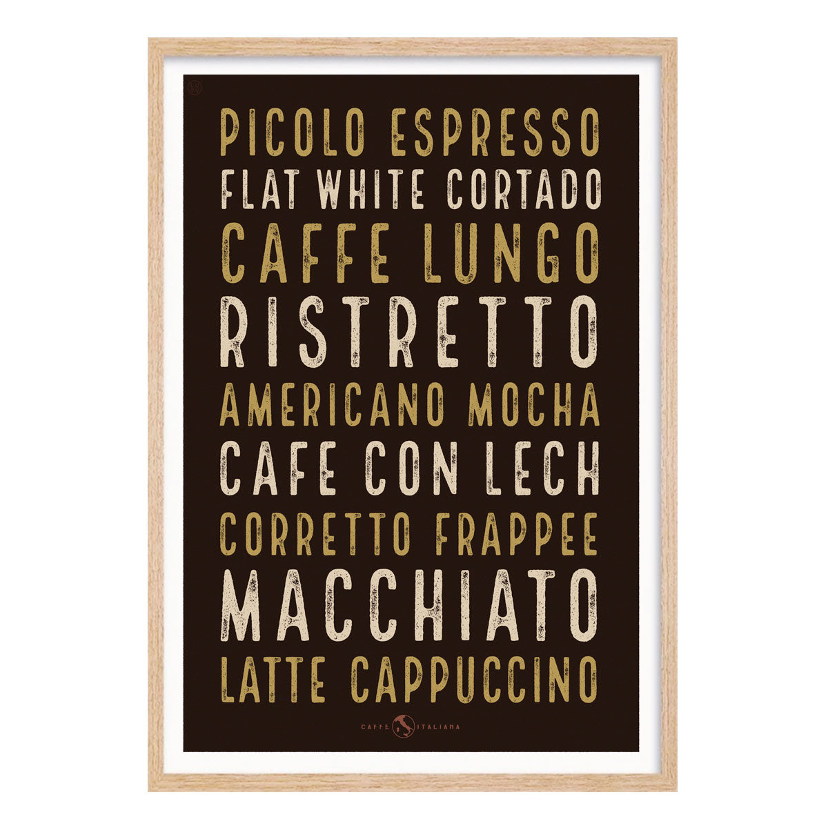 Coffee Italiano retro vintage poster - nero | Places We Luv