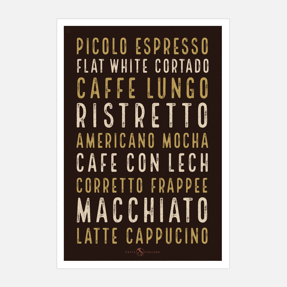 Italian cafe coffee retro print from Places We Luv