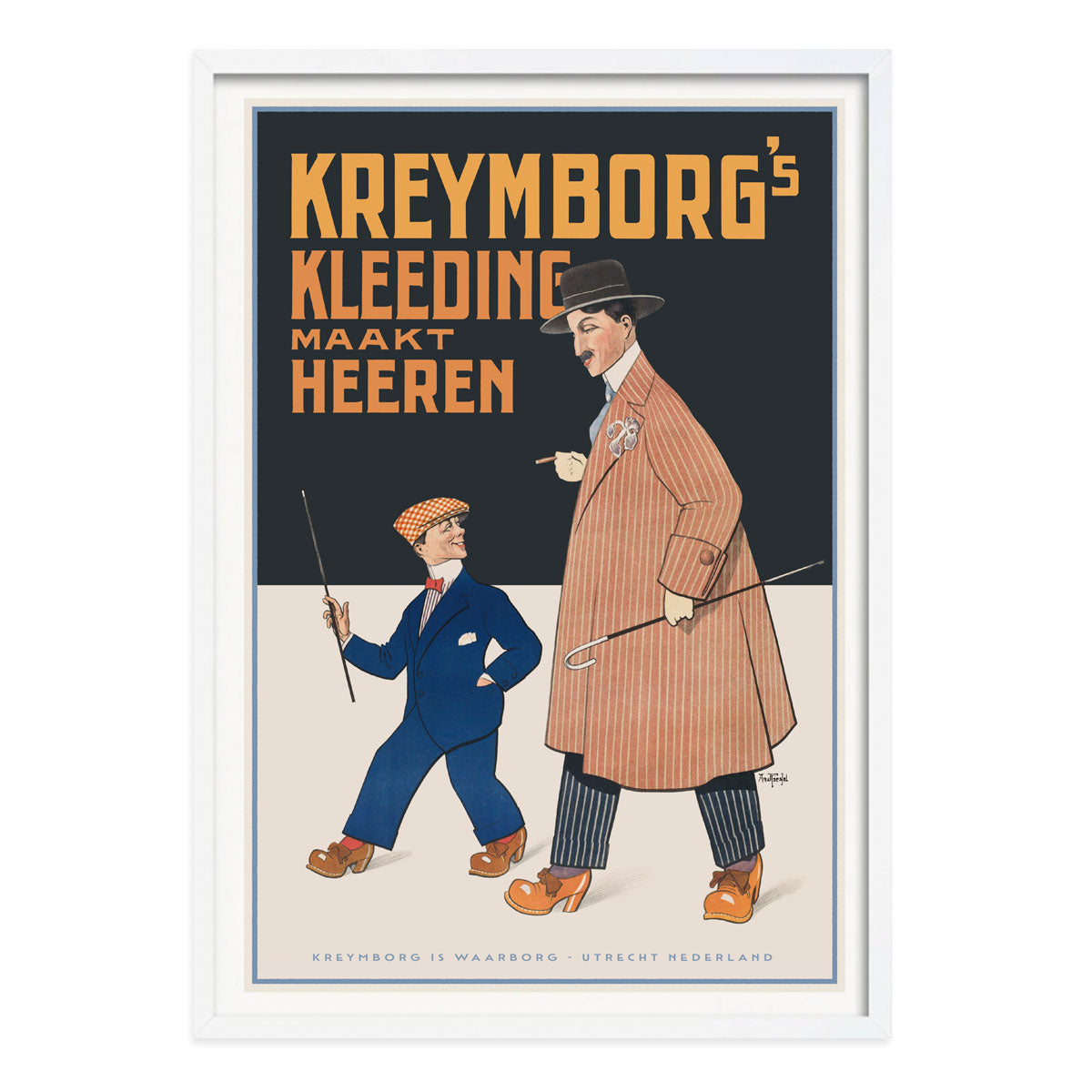 Kreymborg Utrecht Netherlands retro vintage poster in white frame from Places We Luv