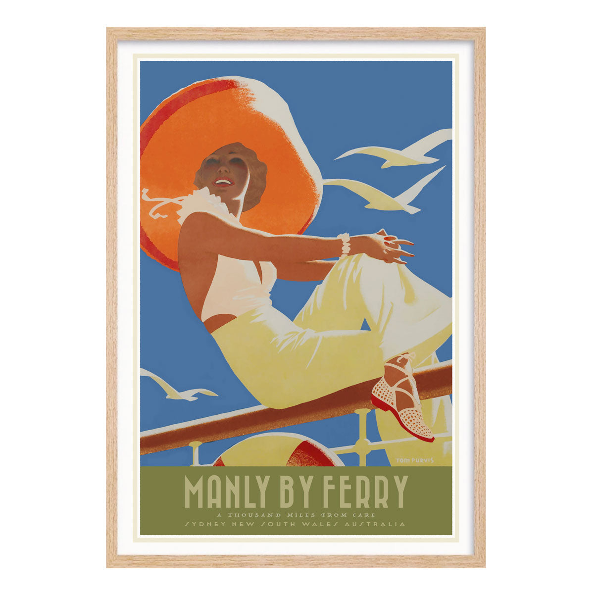 Manly vintage retro poster in oak frame from Places We Luv