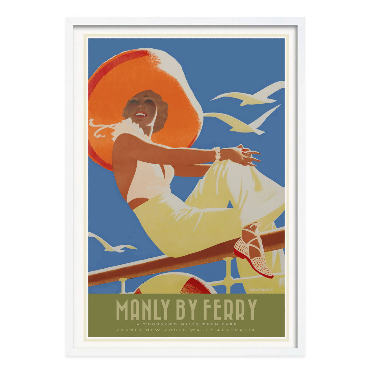 Manly vintage retro poster in white frame from Places We Luv
