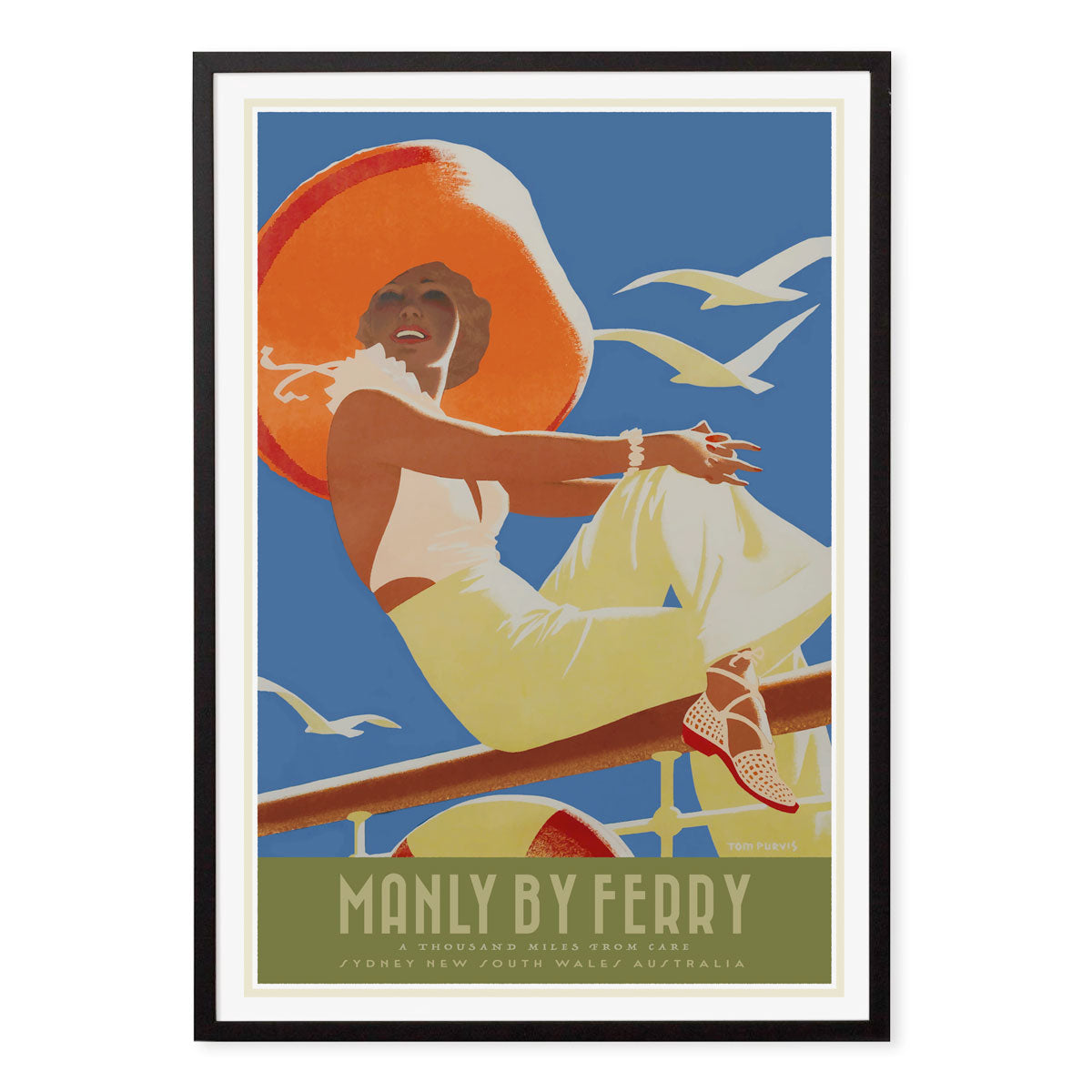 Manly vintage retro poster in black frame from Places We Luv