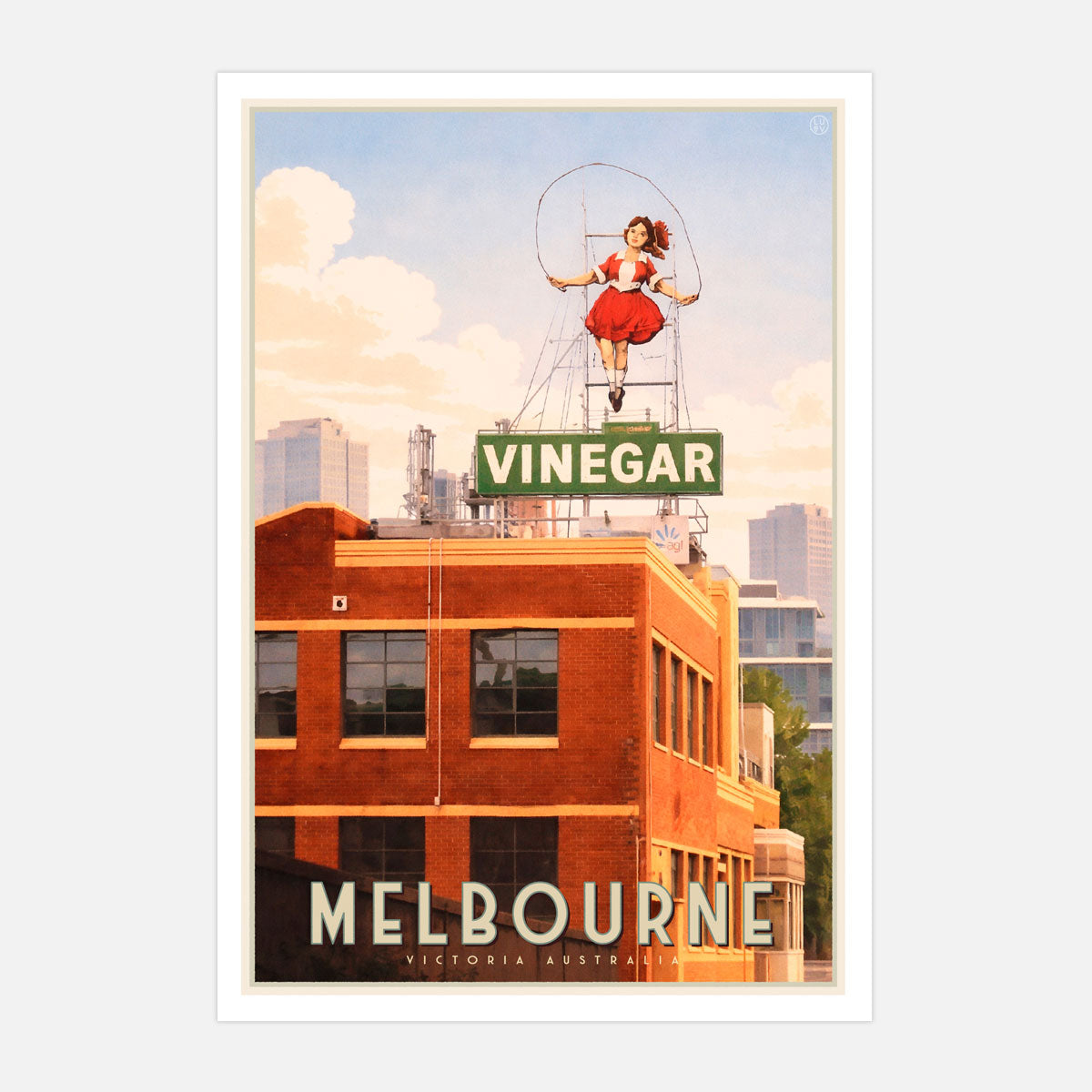 Melbourne Skipping Girl retro poster print from Places We Luv