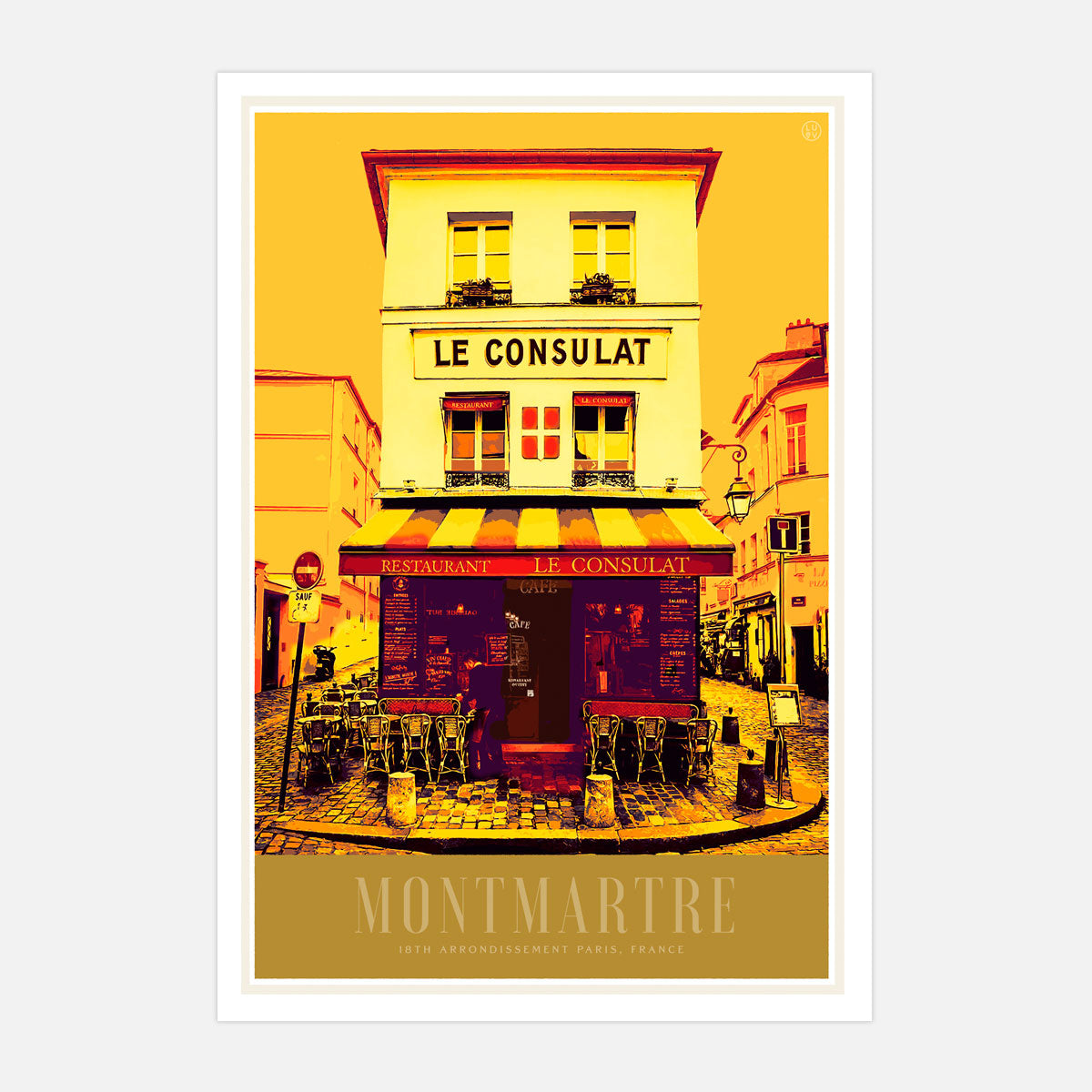 Monmartre Le Consulat retro vintage print from Places We Luv