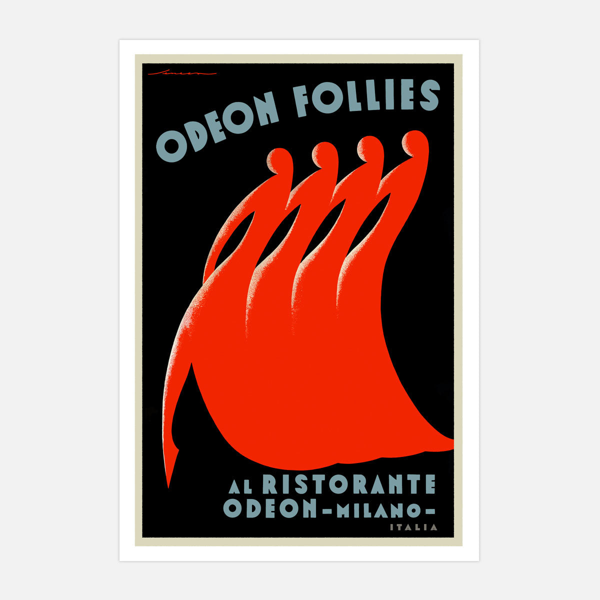 Odeon Follies Milano retro vintage advertising poster from Places We Luv