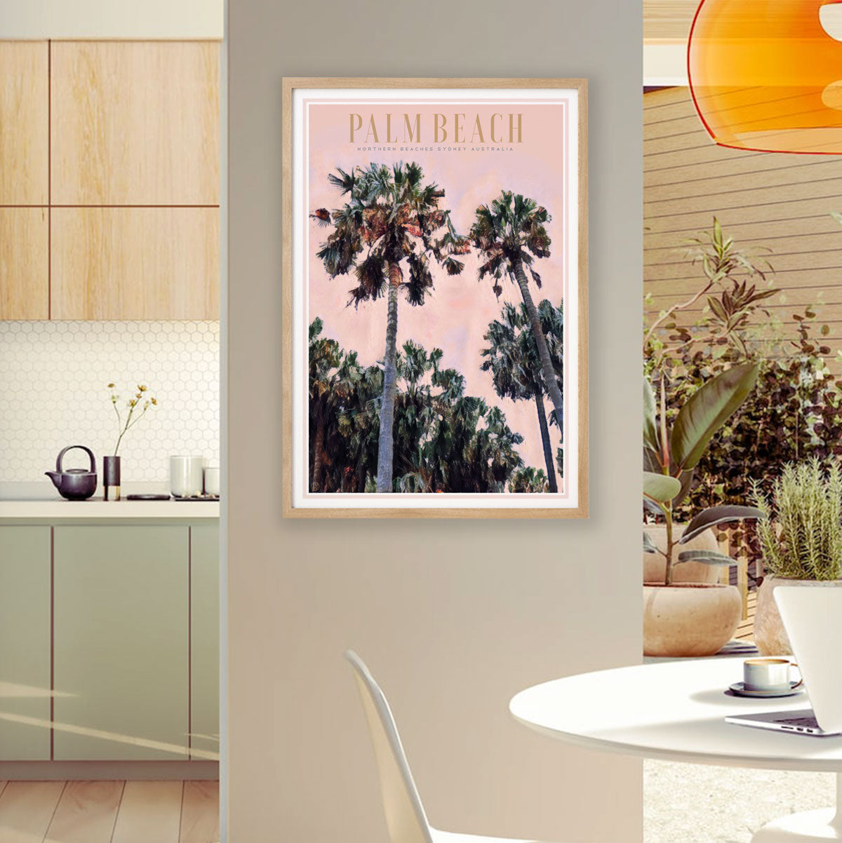 Palm Beach Sydneyvintage travel poster in lounge room from Places We Luv 