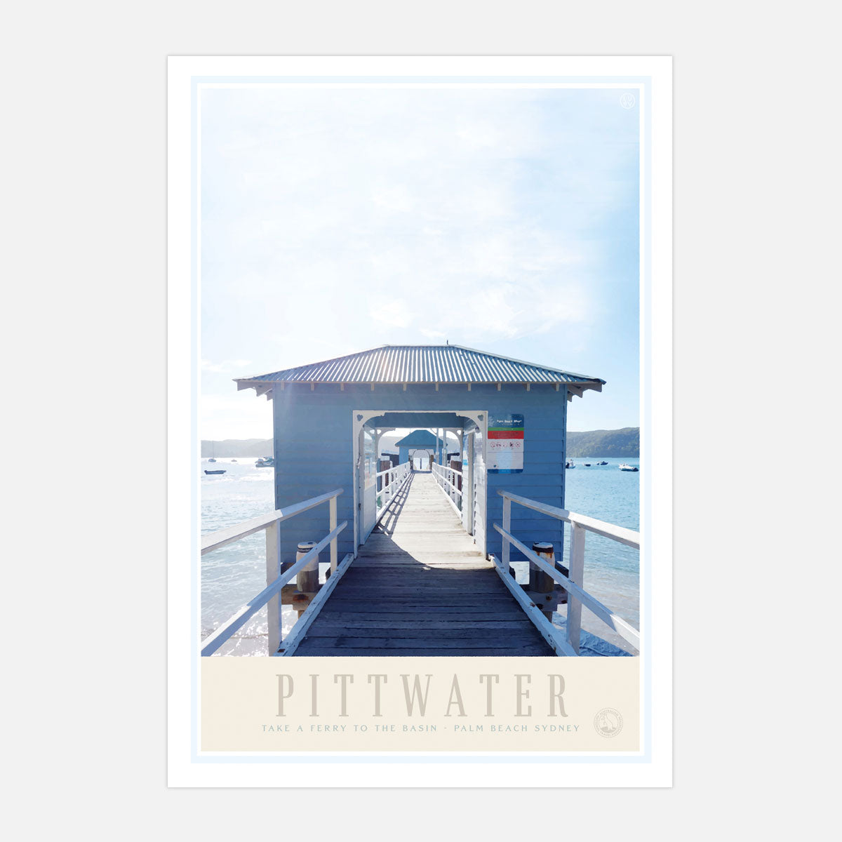 Pittwater Sydney Ferry print. Vintage retro travel posterfrom Places We Luv