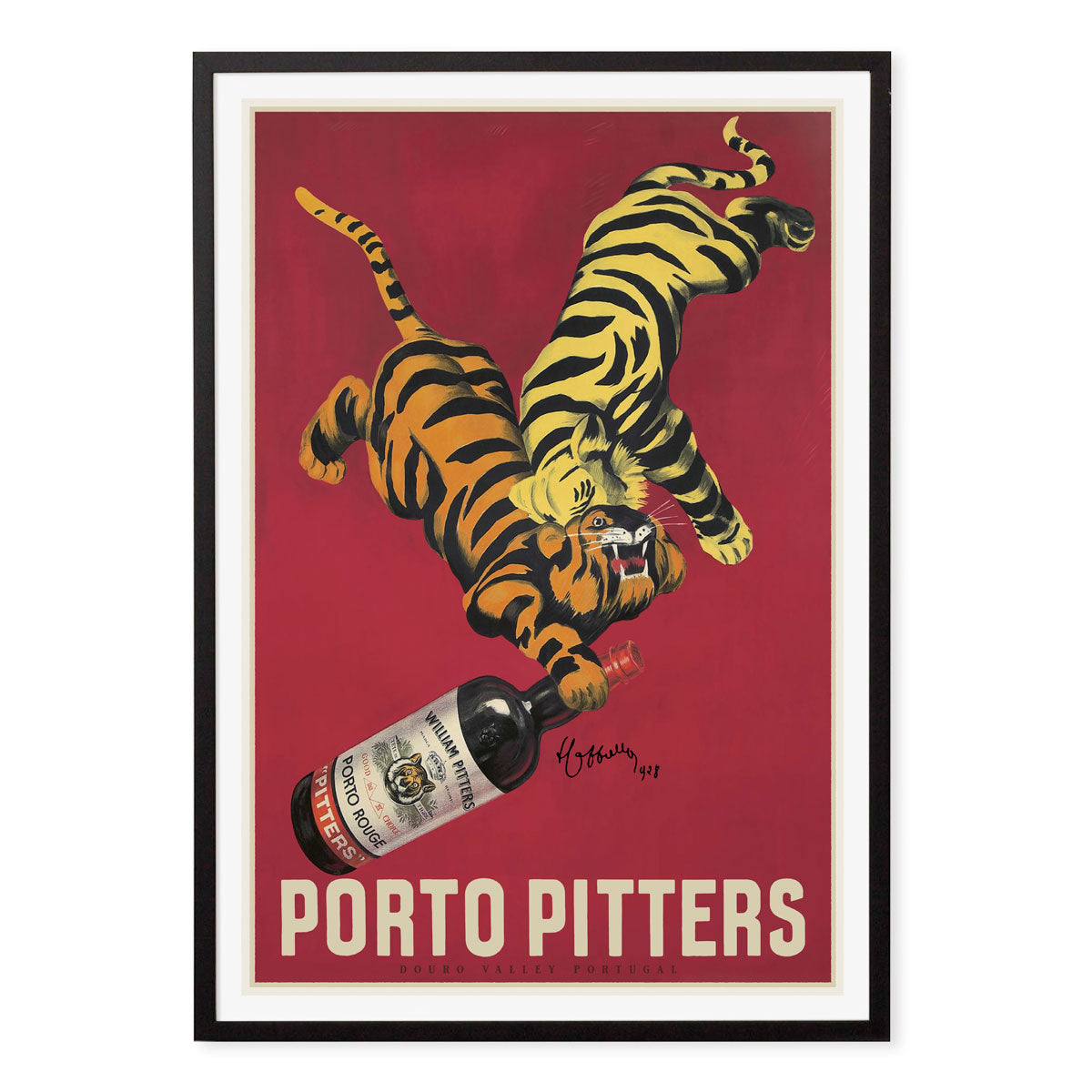 Porto Pitters Portugal retro vintage black framed print from Places We Luv