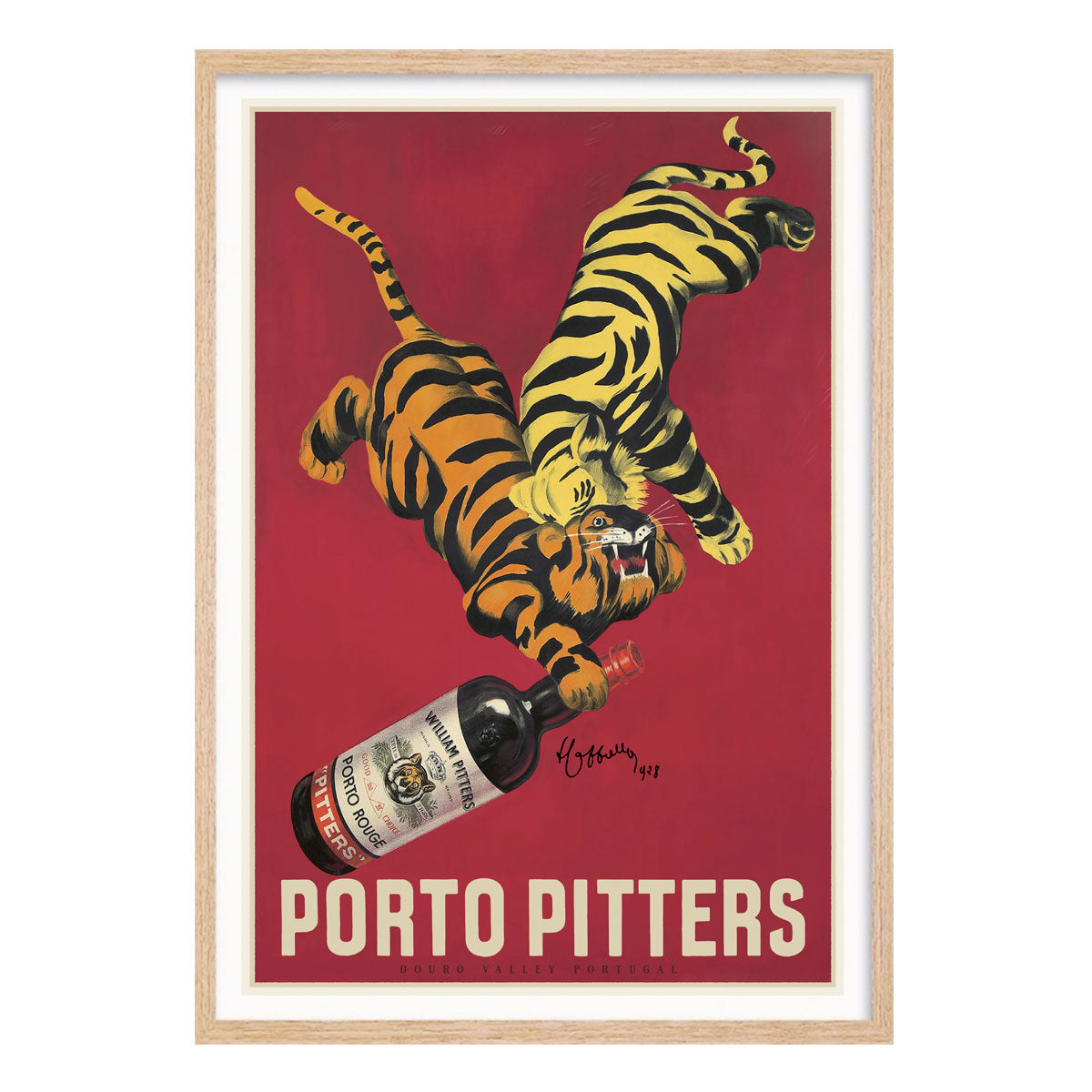 Porto Pitters Portugal retro vintage oak framed print from Places We Luv