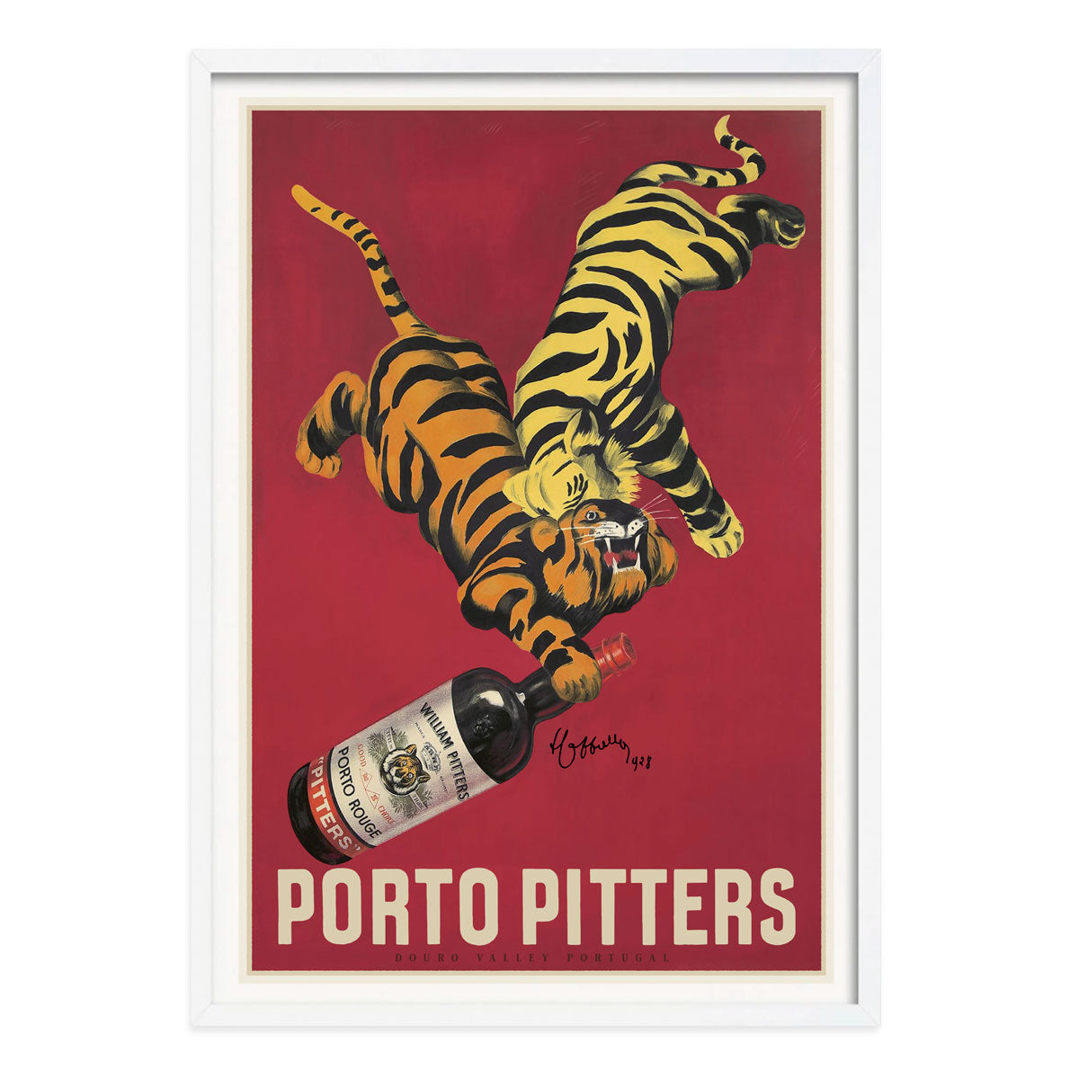 Porto Pitters Portugal retro vintage white framed poster print from Places We Luv