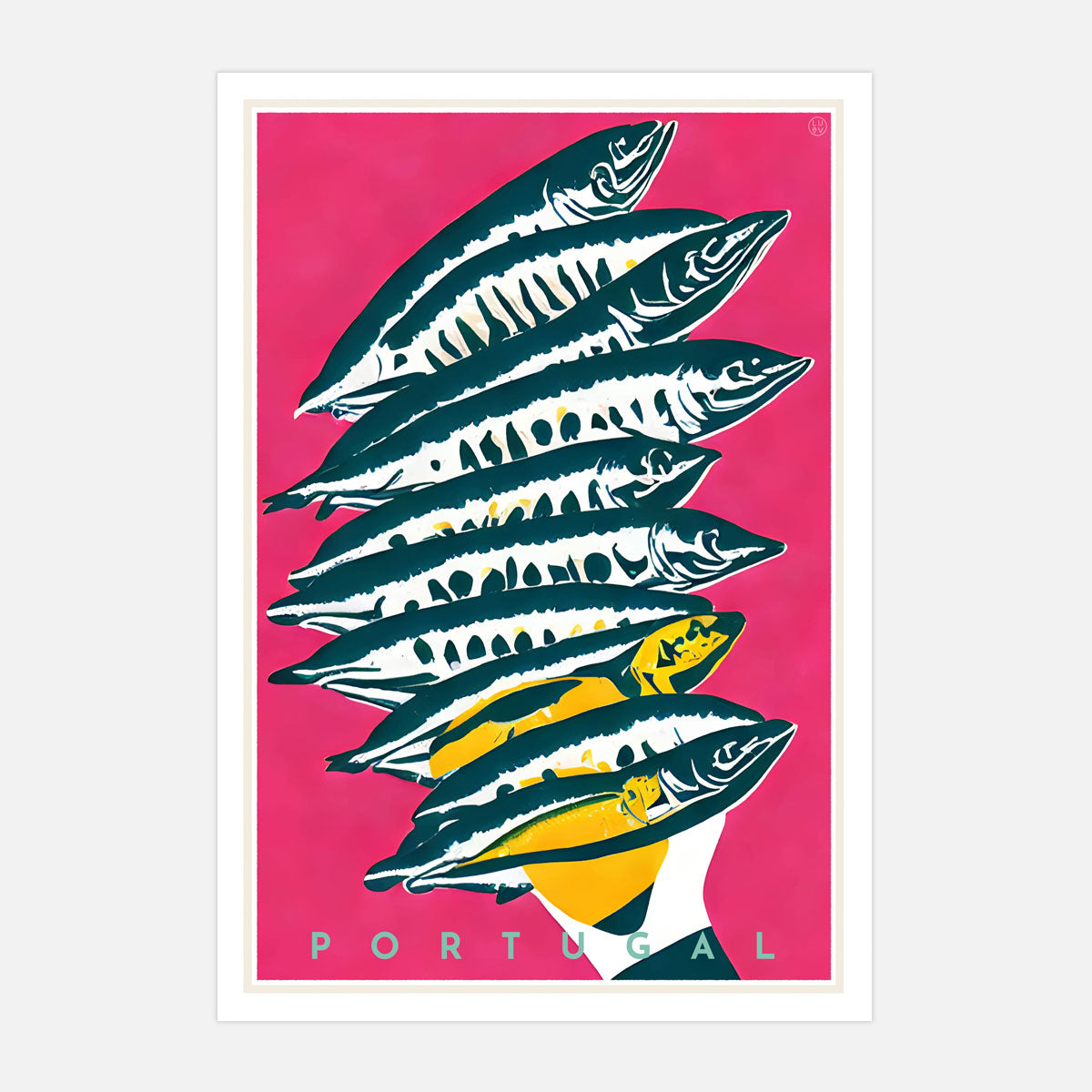 Portugal Sardines retro vintage travel poster by Places We Luv