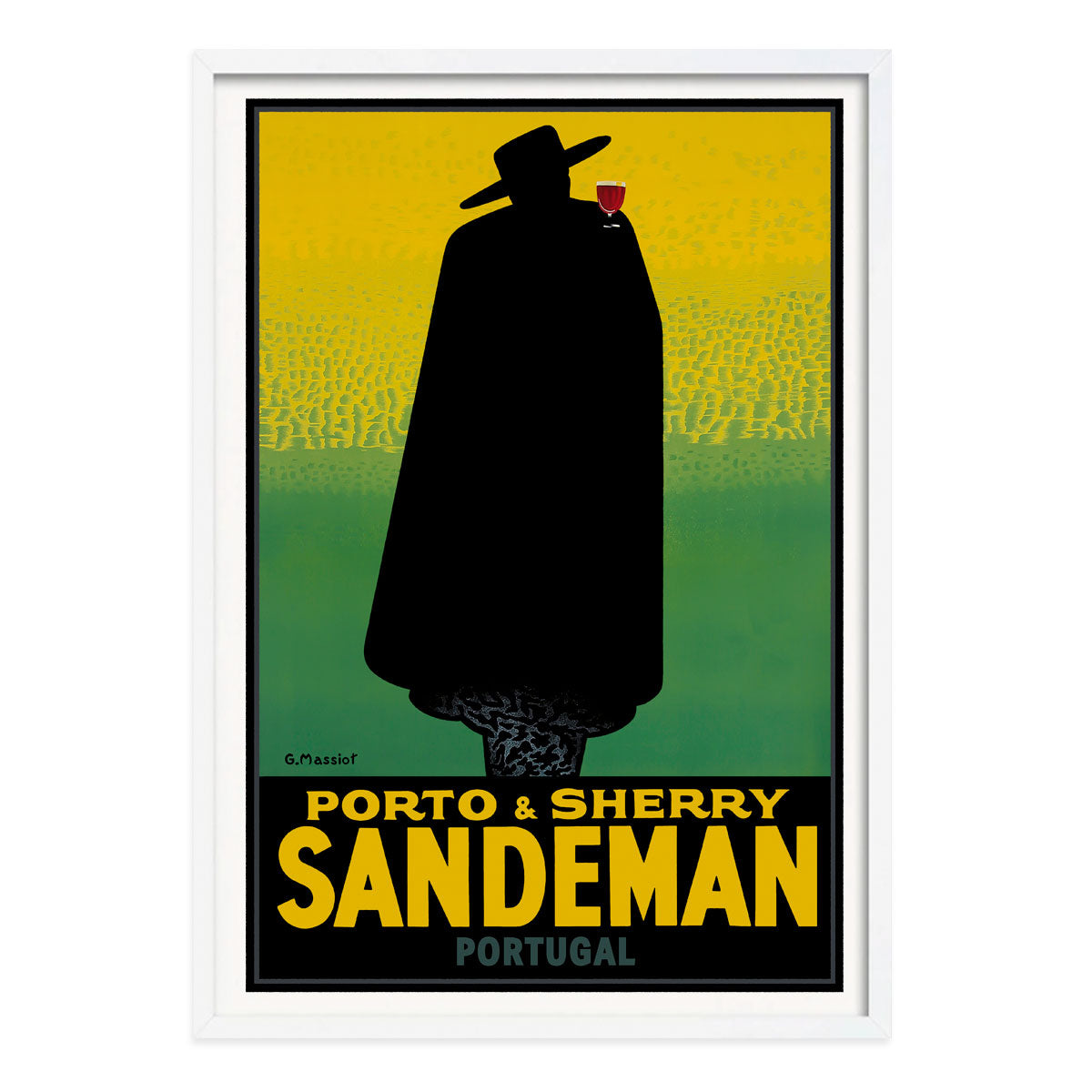 Sandeman Portuguese vintage retro poster in white frame from Places We Luv