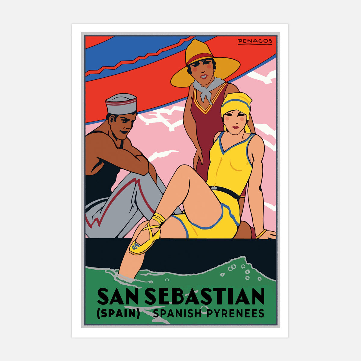 San Sebastian Spain vintage retro poster print from Places We Luv