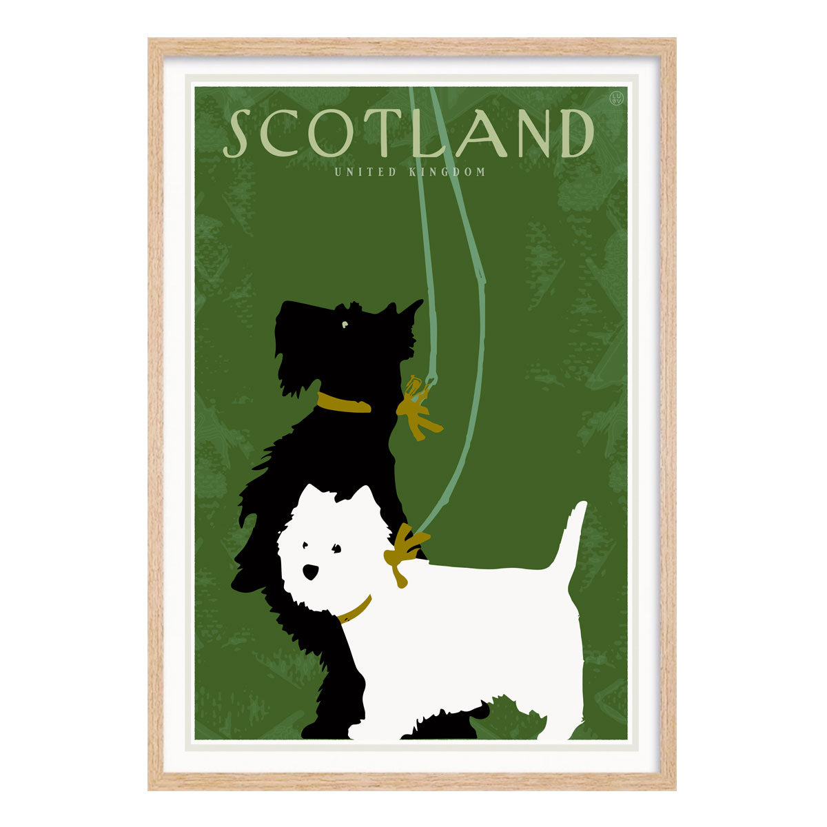 Scotland retro vintage travel poster print in oak frame from Places We Luv