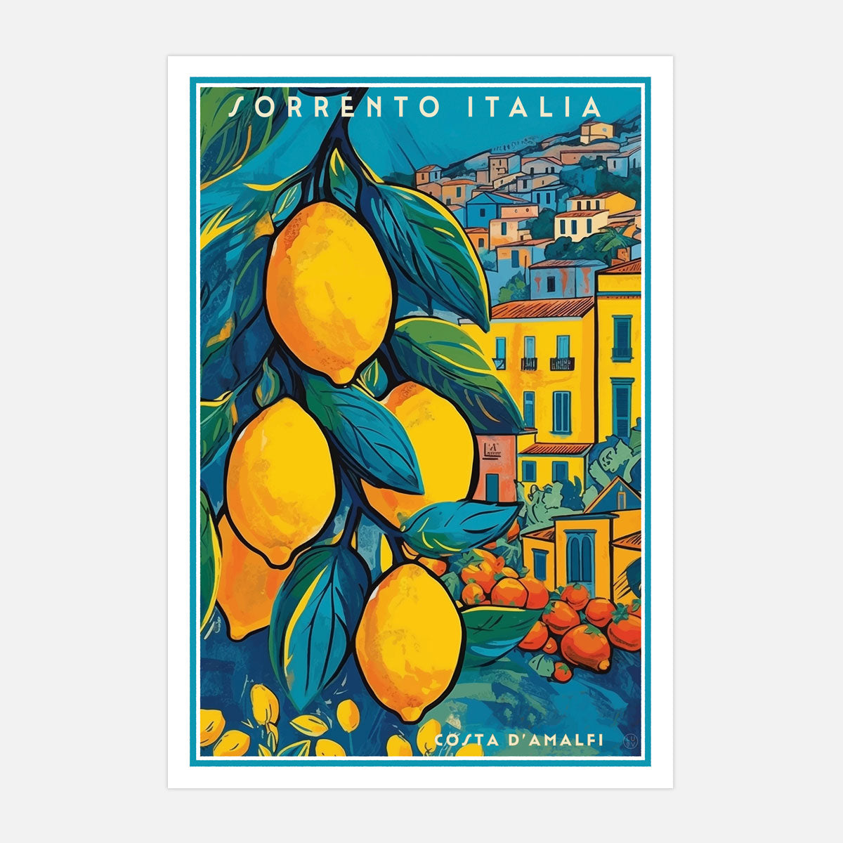 Sorrento Italy retro vintage travel print from Places We Luv
