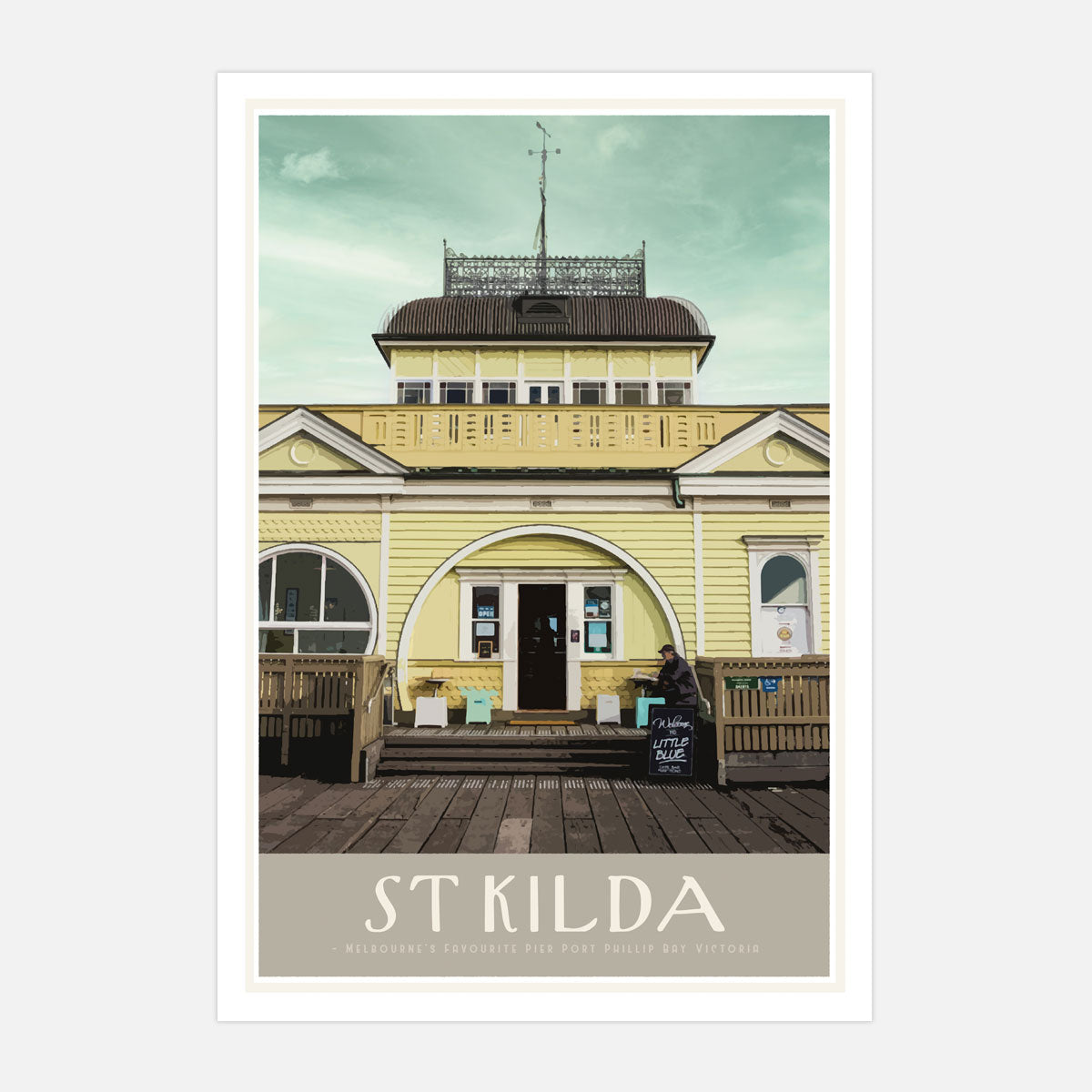 Melbourne poster, st kilda, retro vintage poster print from Places We Luv
