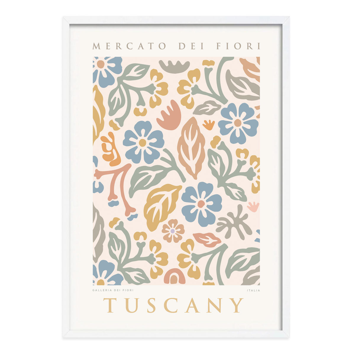 Tuscany Italy retro vintage print in white frame from Places We Luv