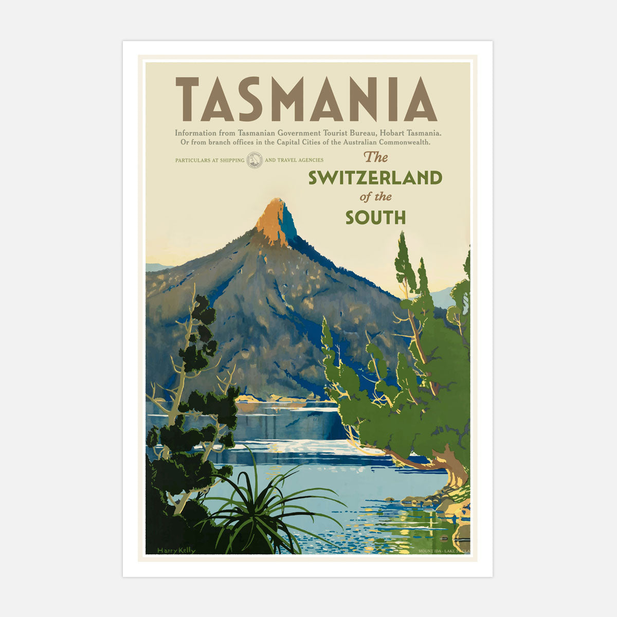 Tasmania vintage retro advertising poster from Places We Luv