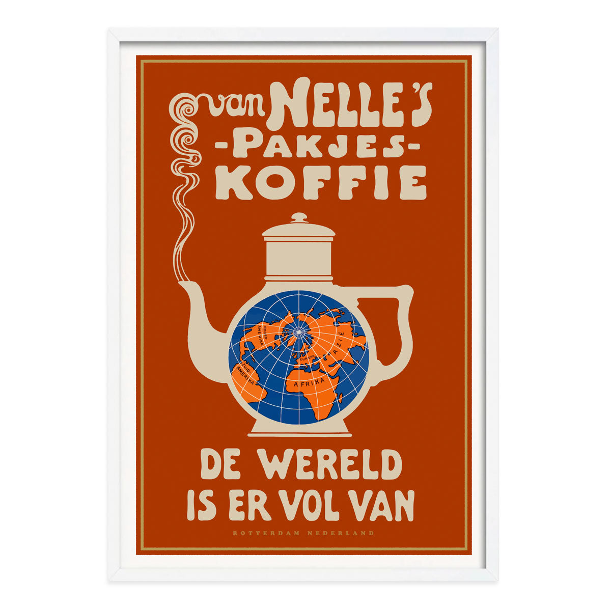 Van Nelles Coffee Netherlands retro vintage white framed print from Places We Luv
