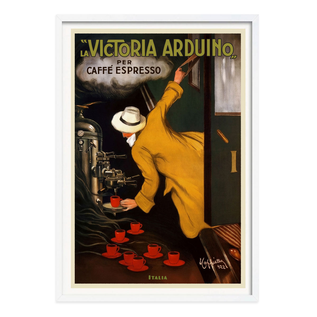 Victoria Arduino espresso retro vintage poster print in white frame from Places We Luv