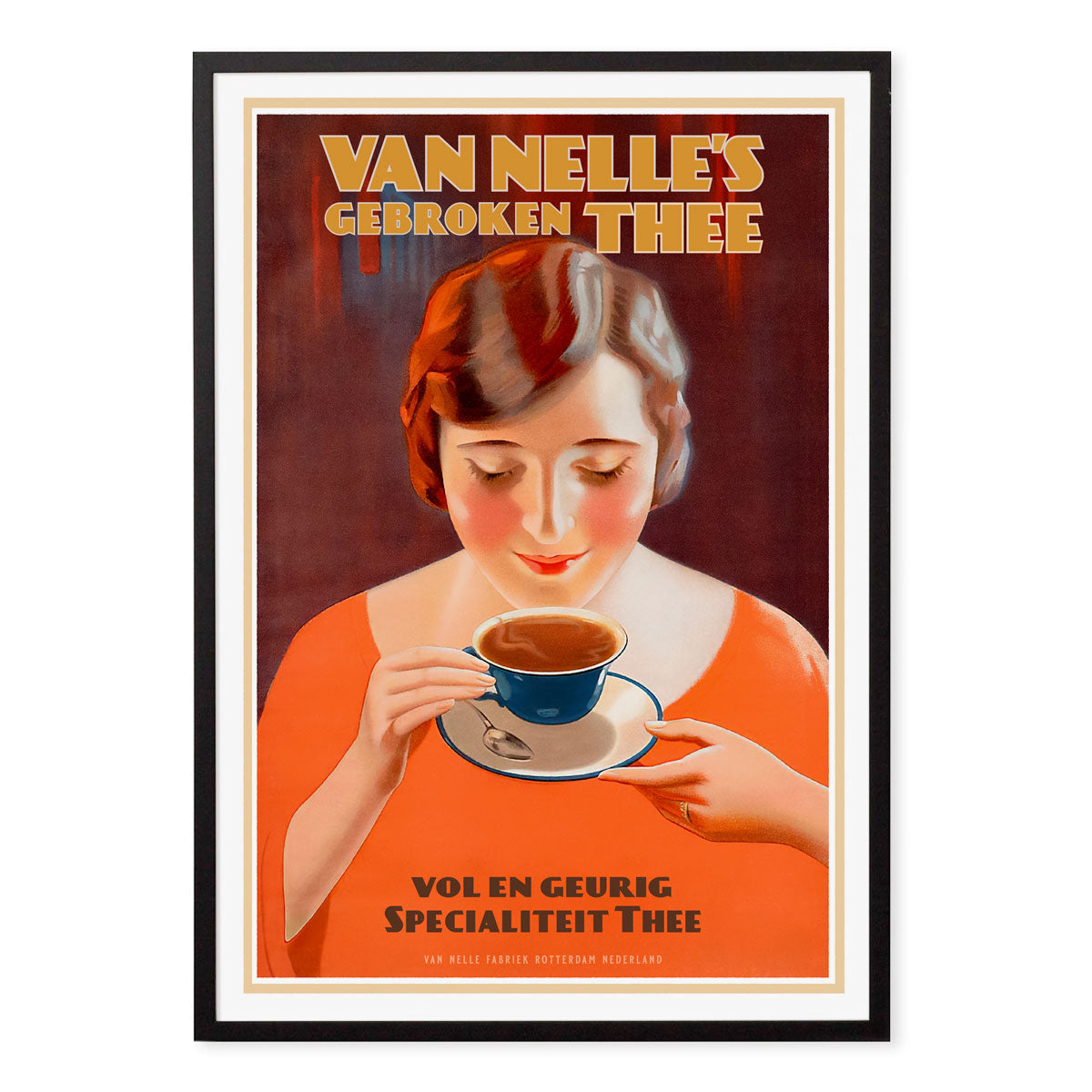 Dutch Tea Van Nelle advertising retro poster in black frame from Places We Luv 