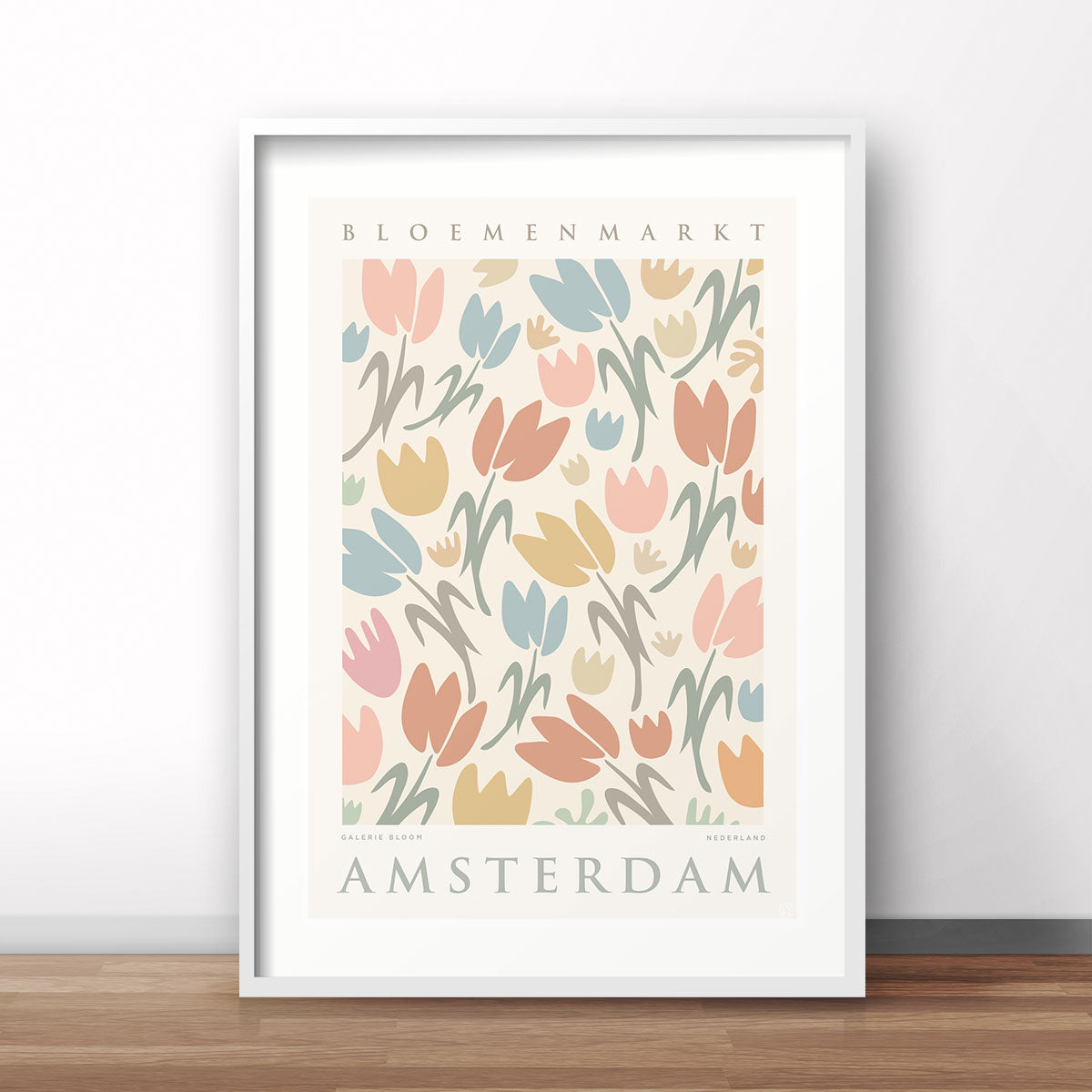 Flower Market Amsterdam retro vintage poster print from Places We Luv