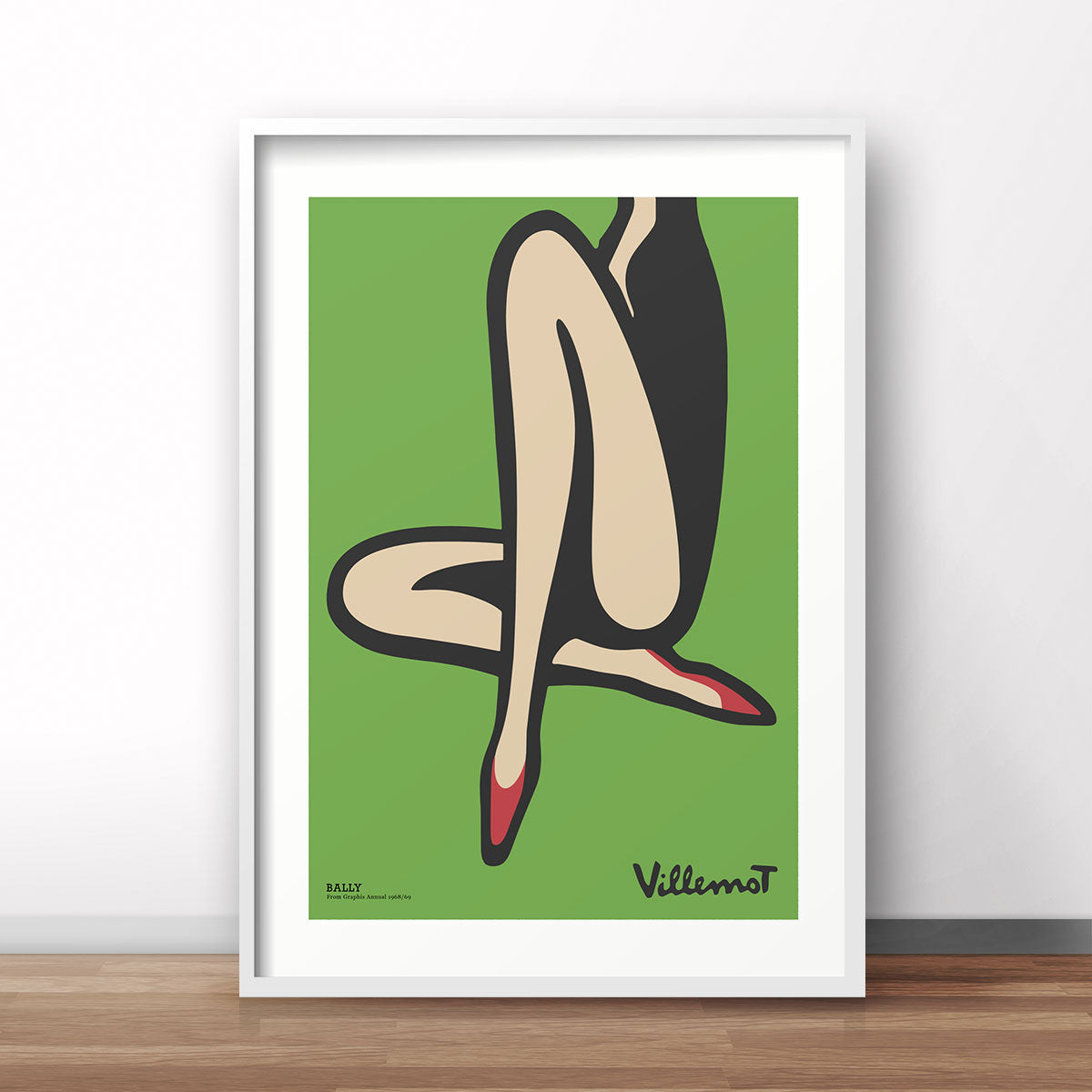 Villemot Bally retro vintage poster print in green from Places We Luv