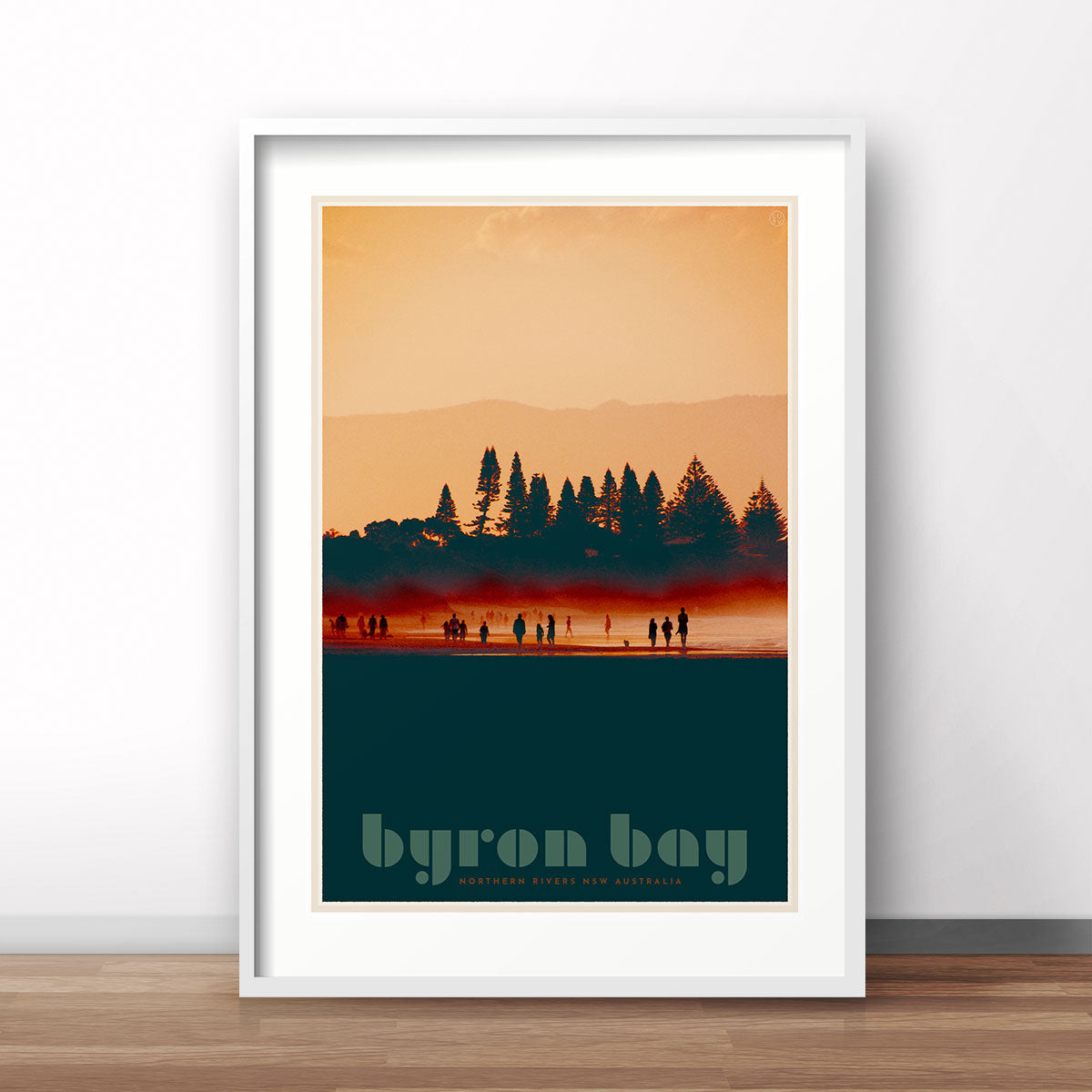 Byron Bay Beach retro vintage poster print by Places We Luv