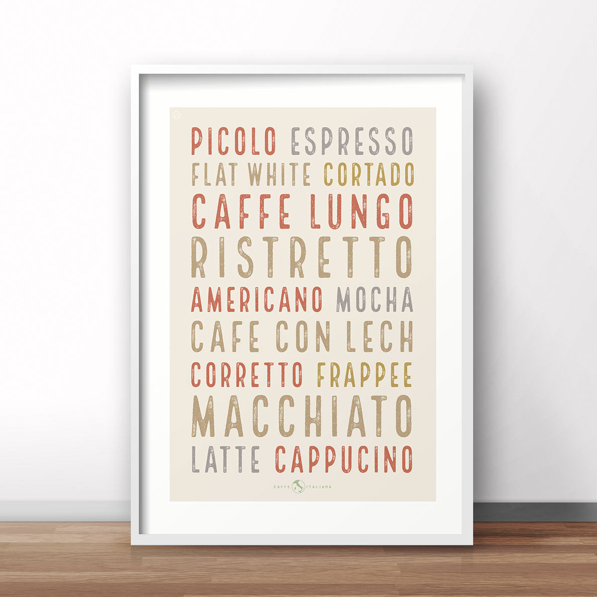 Retro vintage light Italian Coffee poster print from Places We Luv