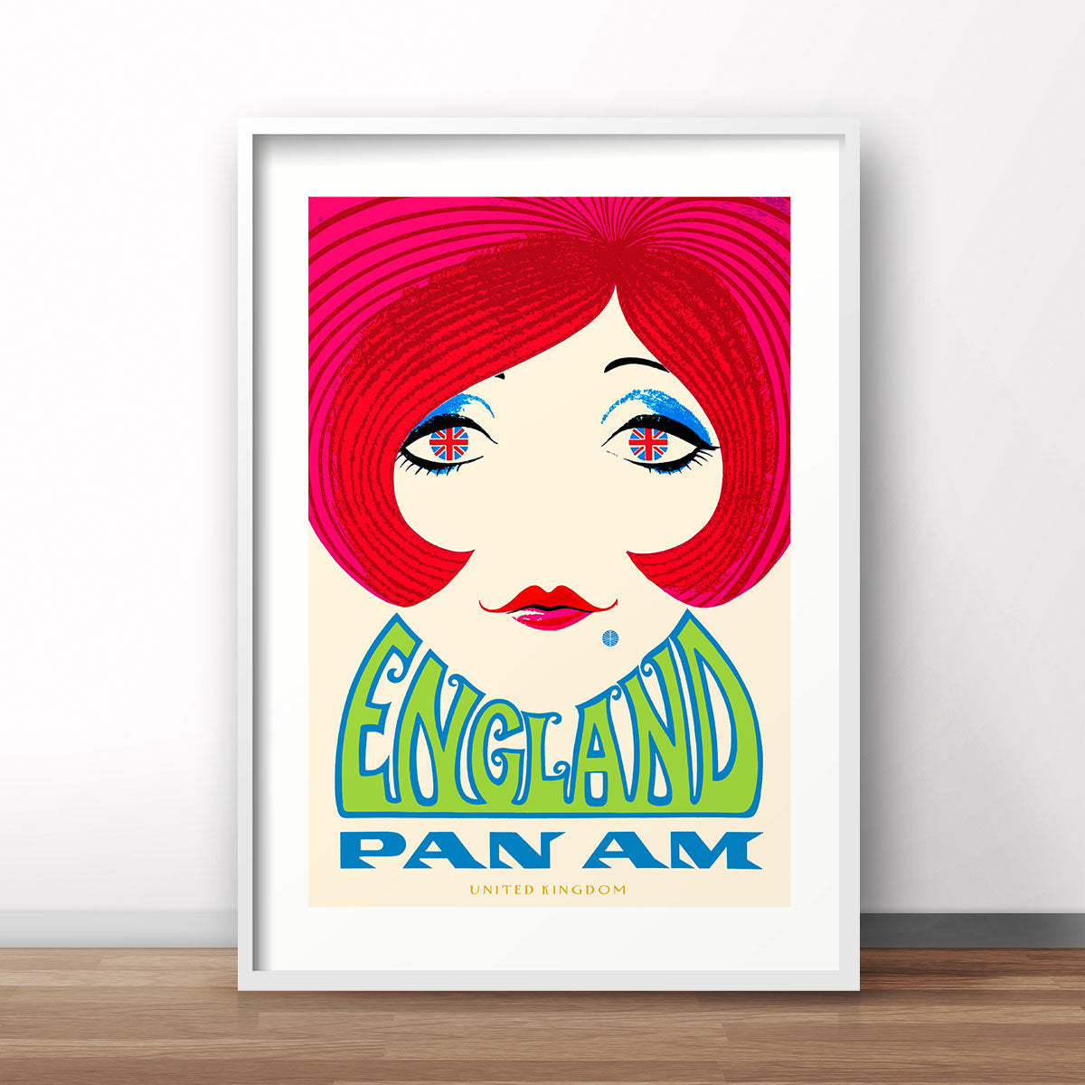 Pan Am England retro vintage travel poster print from Places We Luv