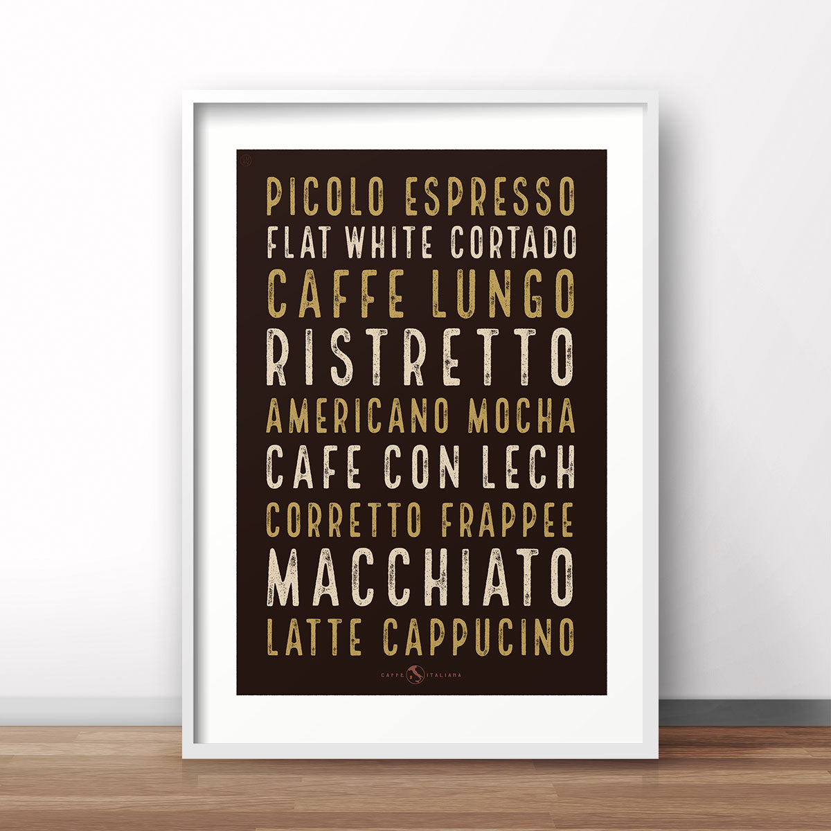 Italian cafe coffee retro poster print from Places We Luv