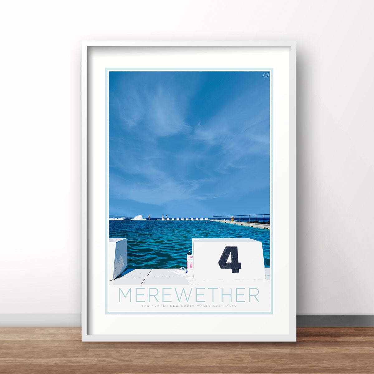 Merewether Pool retro vintage poster print by places we luv