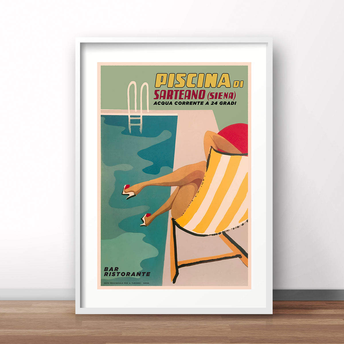Piscina di Sarteano Siena italy retro vintage poster prnt from Places We Luv