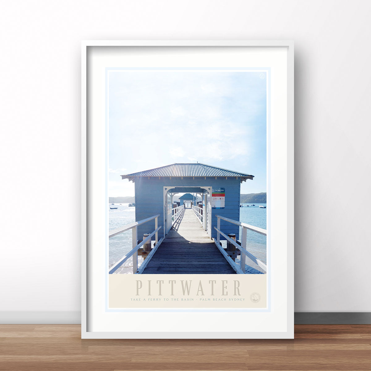Pittwater Sydney Ferry print. Vintage retro travel poster print from Places We Luv