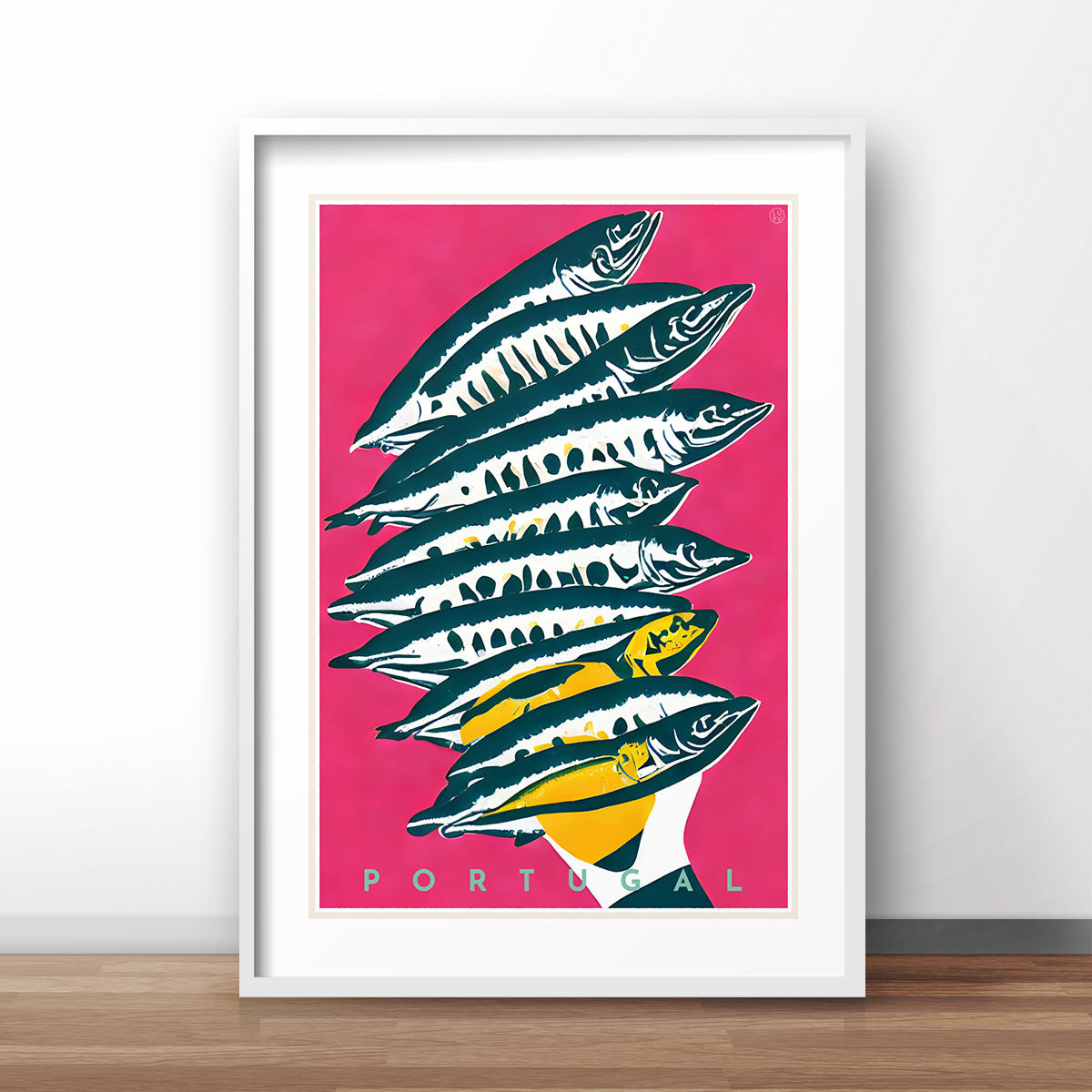 Portugal Sardines retro vintage travel poster print by Places We Luv