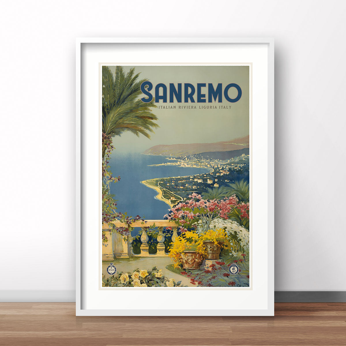 Sanremo Italian Riviera vintage retro print poster from Places We Luv
