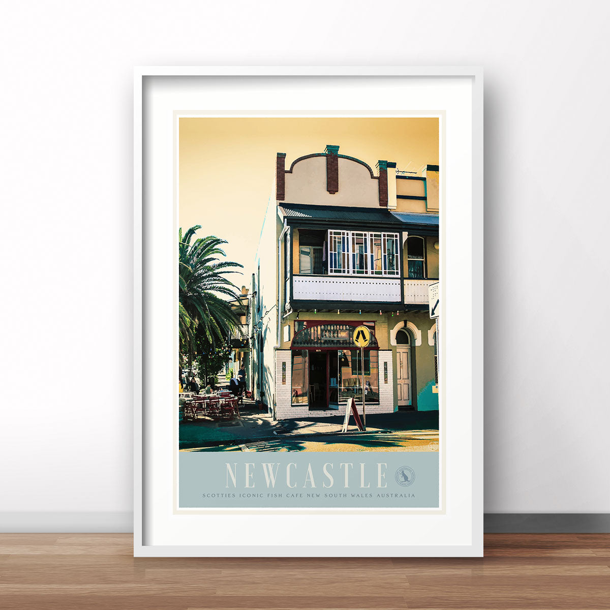Newcastle East NSW retro vintage travel poster print from Places We Luv