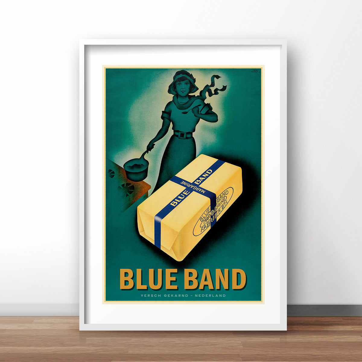 Blue Band Margarine The Netherlands retro vintage poster print from Places We Luv